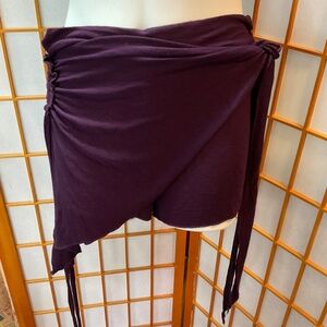 Umba festival deep plum stretch shorts with partial skirt